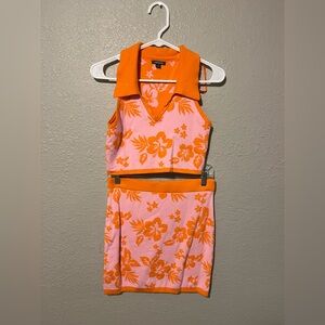 Wild Fable Pink & Orange skirt set